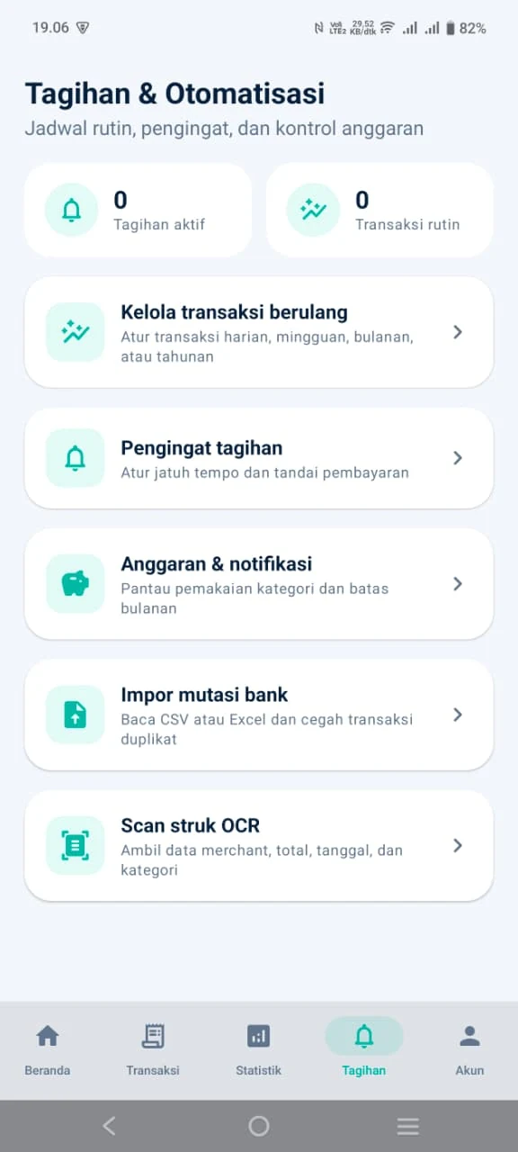 Tampilan Tagihan & Otomatisasi SakuPro